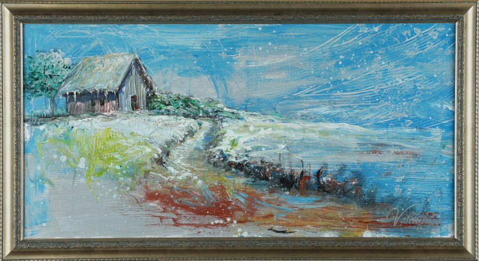 Snowy cottage house in a blizzard
Material : Oil painting
Technique : Modern art painting